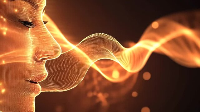 Abstract Visualization of Human Data Connection and Emotional Intelligence Concept