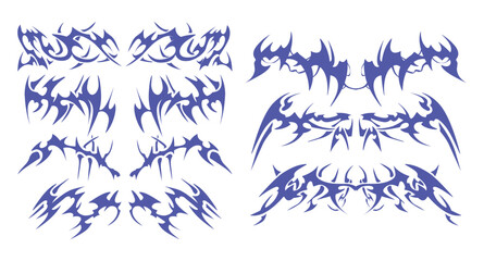 Modern Tattoo Assortment with Dynamic Composition - Great for creative tattoo designs, graphic projects, or branding. © Farkasss