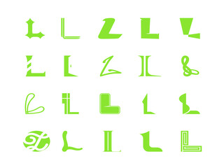 Letter L Initial Logo Collection Element