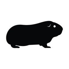 guinea pig vector silhouette icon - , ideal for wildlife, safari, and animal-themed illustrations.