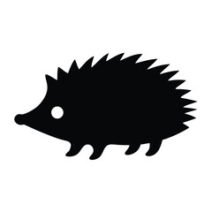 hedgehog vector silhouette icon - , ideal for wildlife, safari, and animal-themed illustrations.