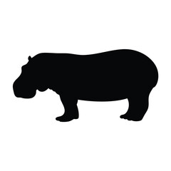 hippo vector silhouette icon - , ideal for wildlife, safari, and animal-themed illustrations.