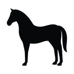 horse vector silhouette icon - , ideal for wildlife, safari, and animal-themed illustrations.