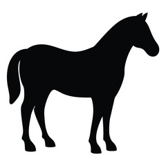 horse vector silhouette icon - , ideal for wildlife, safari, and animal-themed illustrations.