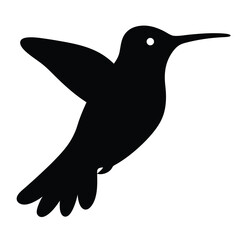 hummingbird vector silhouette icon - , ideal for wildlife, safari, and animal-themed illustrations.