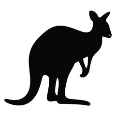 kangaroo vector silhouette icon - , ideal for wildlife, safari, and animal-themed illustrations.
