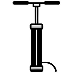  High Pressure Bicycle Air Pump Vector Silhouette ,Minimalist Black Icon for Stock Graphics