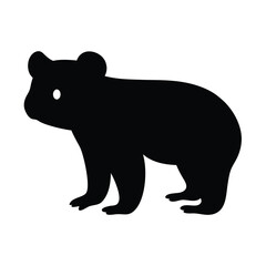 koala vector silhouette icon - , ideal for wildlife, safari, and animal-themed illustrations.