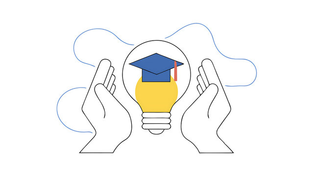 e learning graduate certificate program concept man use computer laptop for online study study knowledge to creative thinking idea and problem solving solution internet education course deg 30766946 2