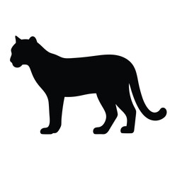 leopard vector silhouette icon - , ideal for wildlife, safari, and animal-themed illustrations.
