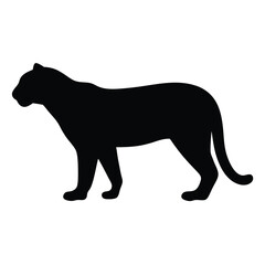 leopard vector silhouette icon - , ideal for wildlife, safari, and animal-themed illustrations.