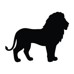 lion vector silhouette icon - , ideal for wildlife, safari, and animal-themed illustrations.