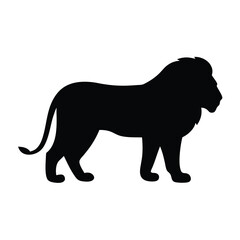 lion vector silhouette icon - , ideal for wildlife, safari, and animal-themed illustrations.