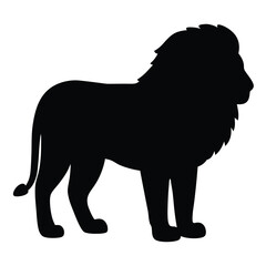 lion vector silhouette icon - , ideal for wildlife, safari, and animal-themed illustrations.