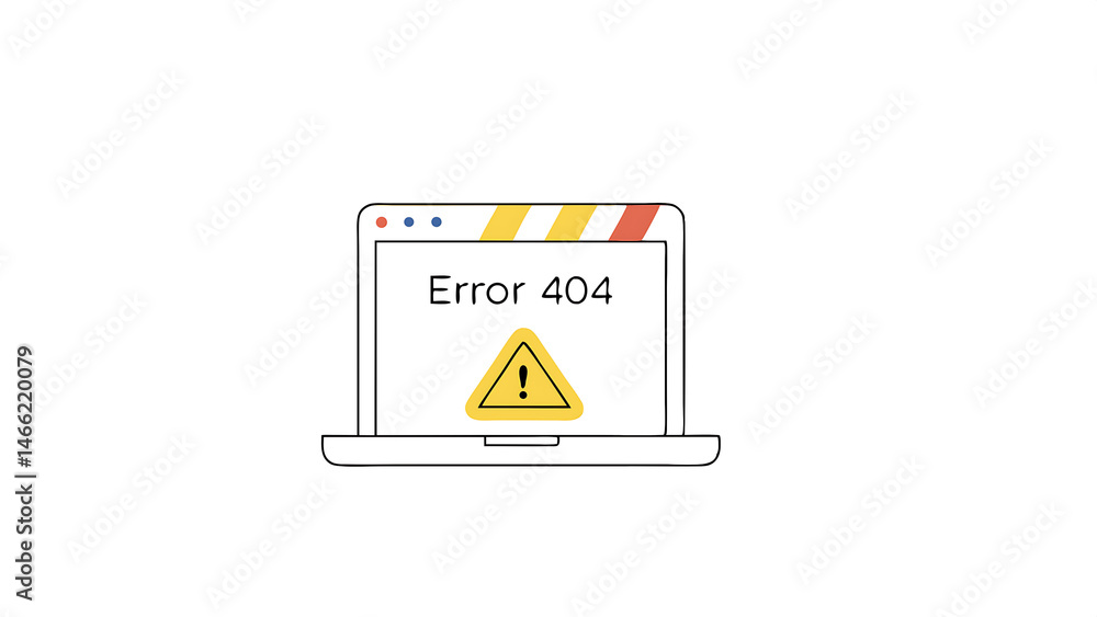 Poster error 404 alerts on a laptop caution of spam in website digital technology concept of warning symbol
