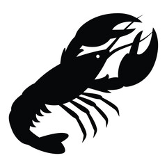 lobster vector silhouette icon - , ideal for wildlife, safari, and animal-themed illustrations.