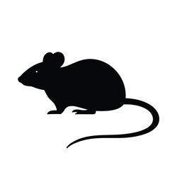mouse vector silhouette icon - , ideal for wildlife, safari, and animal-themed illustrations.