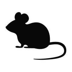 mouse vector silhouette icon - , ideal for wildlife, safari, and animal-themed illustrations.