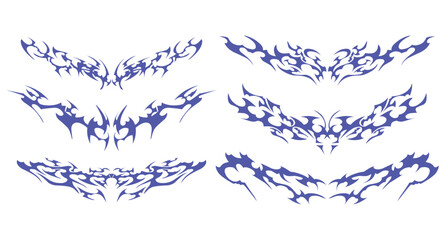 Modern Tattoo Array with Minimalist Ink - A unique set of tribal vector shapes suitable for various design needs.