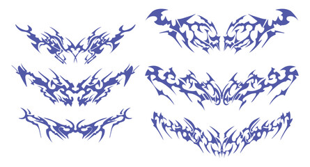 Modern Tattoo Array with Minimalist Ink - A unique set of tribal vector shapes suitable for various design needs.