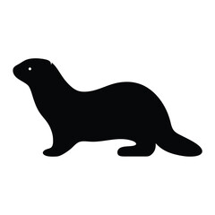 otter vector silhouette icon - , ideal for wildlife, safari, and animal-themed illustrations.
