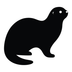 otter vector silhouette icon - , ideal for wildlife, safari, and animal-themed illustrations.