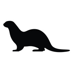 otter vector silhouette icon - , ideal for wildlife, safari, and animal-themed illustrations.
