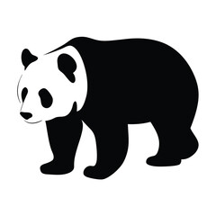 panda vector silhouette icon - , ideal for wildlife, safari, and animal-themed illustrations.