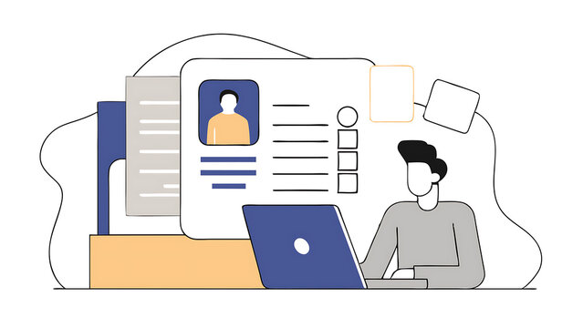 hr human resource management concept businessman checking cv resume on virtual screen recruiting leadership and team building 66245703 2