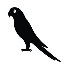 parrot vector silhouette icon - , ideal for wildlife, safari, and animal-themed illustrations.