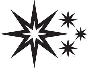 black and white stars