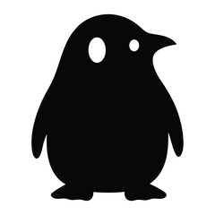 penguin vector silhouette icon - , ideal for wildlife, safari, and animal-themed illustrations.