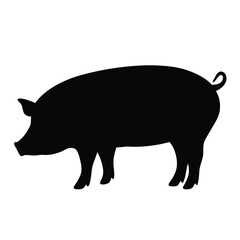 pig vector silhouette icon - , ideal for wildlife, safari, and animal-themed illustrations.
