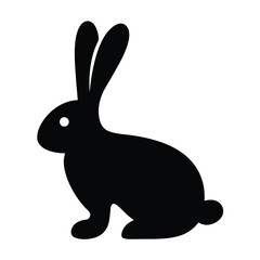 rabbit vector silhouette icon - , ideal for wildlife, safari, and animal-themed illustrations.