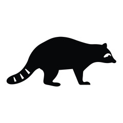raccoon vector silhouette icon - , ideal for wildlife, safari, and animal-themed illustrations.