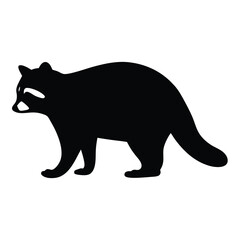 raccoon vector silhouette icon - , ideal for wildlife, safari, and animal-themed illustrations.