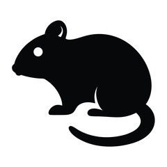 rat vector silhouette icon - , ideal for wildlife, safari, and animal-themed illustrations.