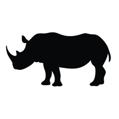 rhino vector silhouette icon - , ideal for wildlife, safari, and animal-themed illustrations.