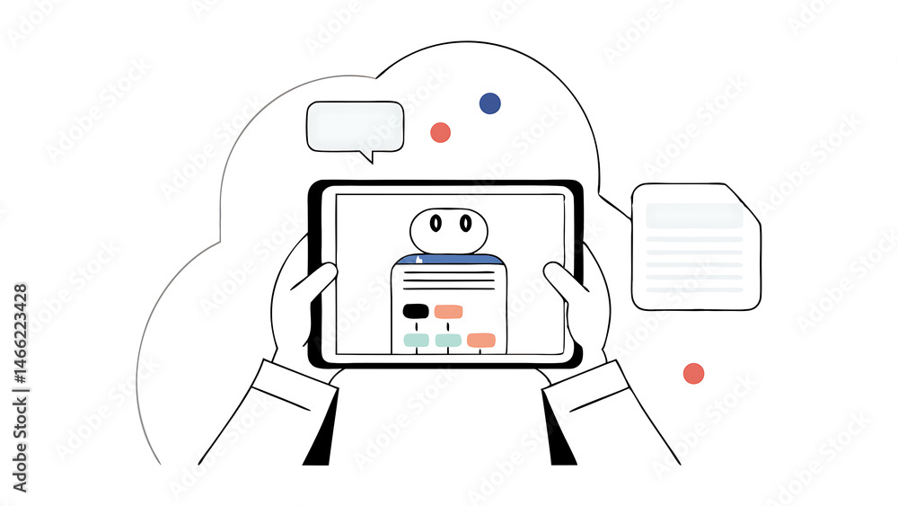 Aufkleber power of ai enhance your business communication businessman using tablet to connect with ai chatbot 