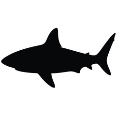 shark vector silhouette icon - , ideal for wildlife, safari, and animal-themed illustrations.