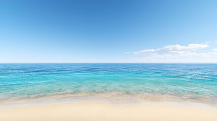 Obraz premium Tranquil Beach Scene Under Clear Blue Sky