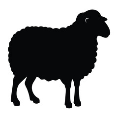 sheep vector silhouette icon - , ideal for wildlife, safari, and animal-themed illustrations.