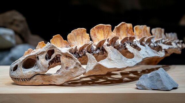 Fossil Vertebrae and Skull