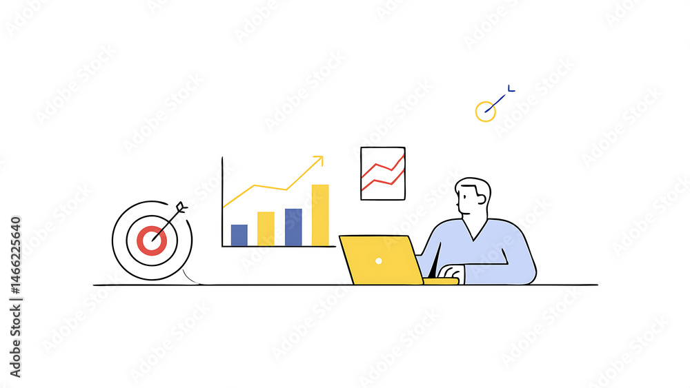 Poster business 2025 graphs statistics to analyze business potential concepts businessman use smartphone an
