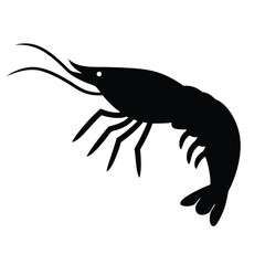 shrimp vector silhouette icon - , ideal for wildlife, safari, and animal-themed illustrations.
