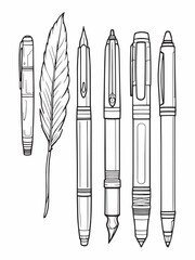 Pen line art creating unique minimalist design styles.eps