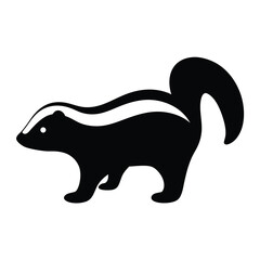 skunk vector silhouette icon - , ideal for wildlife, safari, and animal-themed illustrations.