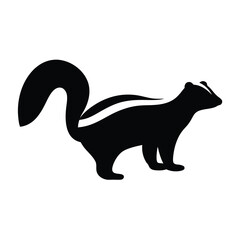 skunk vector silhouette icon - , ideal for wildlife, safari, and animal-themed illustrations.