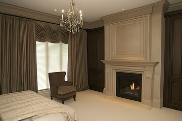 Elegant home interior fireplace cozy room design
