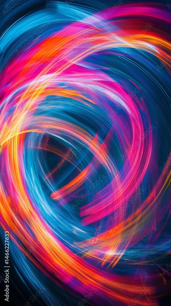 Wall mural dynamic waves of color swirl in a captivating dance. vibrant hues merge and flow seamlessly. explore